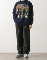 Pull tricoté ODM à motif animalier vibrant pour homme, col rond doux et chaud, décontracté pour l'hiver