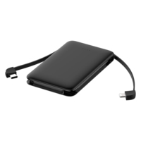 Mini Banco de Energía Personalizado de 5000 mAh, Batería Ultrafina con Cables Integrados
