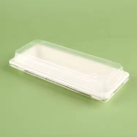 Plateau à sushi écologique en bagasse avec couvercle transparent pour la restauration – Emballage alimentaire recyclable