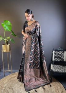 Sarees de Seda Suave Originales de Alta Calidad, Ropa India y Pakistaní, Saree de Boda Disponible en Proveedor Mayorista, Saree Nupcial - Product Image 4