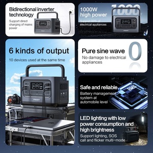 Estación de Energía Portátil de Litio con Onda Sinusoidal Pura, Almacenamiento de Energía Solar para Camping al Aire Libre, Salida AC/DC, 1000W, con Enchufe US/EU, Venta al Por Mayor - Product Image 5