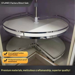 Organizador giratorio de doble capa antideslizante Olande para 270 tazones, platos, ollas, esquinas de gabinetes de cocina, despensas y armarios - Product Image 3