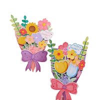 VOSAN Kit d'activités créatives pour enfants : Bouquet de fleurs en papier DIY, thème science-fiction, cadeau Fête des Enseignants, découpes en papier, nœuds
