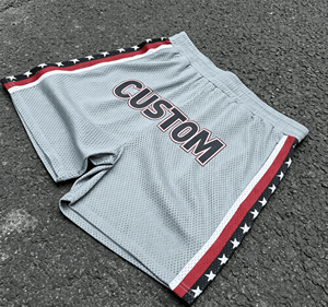 Shorts respirants en maille pour homme, taille élastique, style sportif, impression par sublimation, logo au dos - Product Image 4