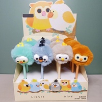 Stylo gel en fourrure de mouton pour enfants mignon, largeur d'écriture de 0,5 mm, stylo en peluche promotionnel pour signature