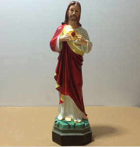Statue Religiose in Resina della Sacra <span class=keywords><strong>Famiglia</strong></span>, Statue Cattoliche del Sacro <span class=keywords><strong>Cuore</strong></span> di Gesù, Decorazione per Casa o Chiesa - Product Image 3