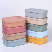 Boîte à lunch en silicone à trois compartiments, réduction des graisses et conservation de la fraîcheur avec couvercle - Vente en gros
