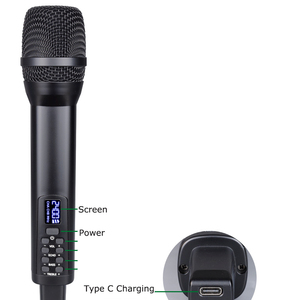 Micrófono inalámbrico D100 de 4 canales con ajuste de ecualización de graves y agudos, DSP 2.4G, para cantar y hablar en la iglesia - Product Image 5