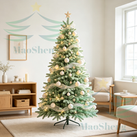Arbre de Noël pré-éclairé sur mesure OEM en gros, 7 pieds, lumières LED, pour extérieur et intérieur, fournisseur
