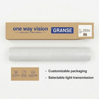 Film adhésif amovible écologique brillant anti-UV transparent perforé pour vitres de bus et de bâtiments