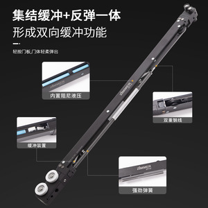 Betoci Pocket Door Track YG323 Aluminum Alloy Soft Closing Slide Rail For Single Door 80kg Capacity - Product Image 5