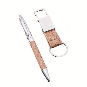 Custom Eco Handmade Silk Screen Printed Executive Business Gift <b>Set</b> Custom Logo Cork Cover <b>Notebook</b> Pen Corporate Gifts - Product Image 6