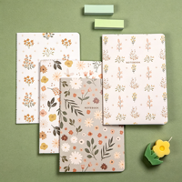 Carnet à couverture souple à imprimé floral A5, motif de fleurs mignon, cahier d'exercices pour étudiants, bureau, école, écriture, prise de notes