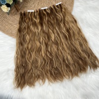 Cheveux humains vietnamiens doublement étirés # Extensions de cheveux à clipser en bande de PU caoutchoutée blanche à ondulations naturelles P4-27