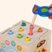 Boîte d'Intelligence Montessori 8-en-1 en Bois, Jouet d'Éveil pour Développer la Motricité Fine et Jeu de Récolte de Carottes