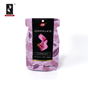 Venta al por mayor personalizado brillo resellable cremallera Stand up Chocolate Candy embalaje de plástico de grado alimenticio ventana transparente bolsas de plástico - Product Image 4