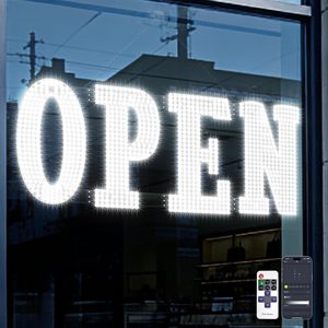 Open Sign 48x17 In Led Neon Light With <b>Remote</b> Control For Storefront Window Display - Product Image 1