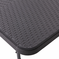 180cm Rattan-Optik Klapptisch Tragbarer HDPE-Kunststoff Gartentisch für Outdoor-BBQ & Veranstaltungen