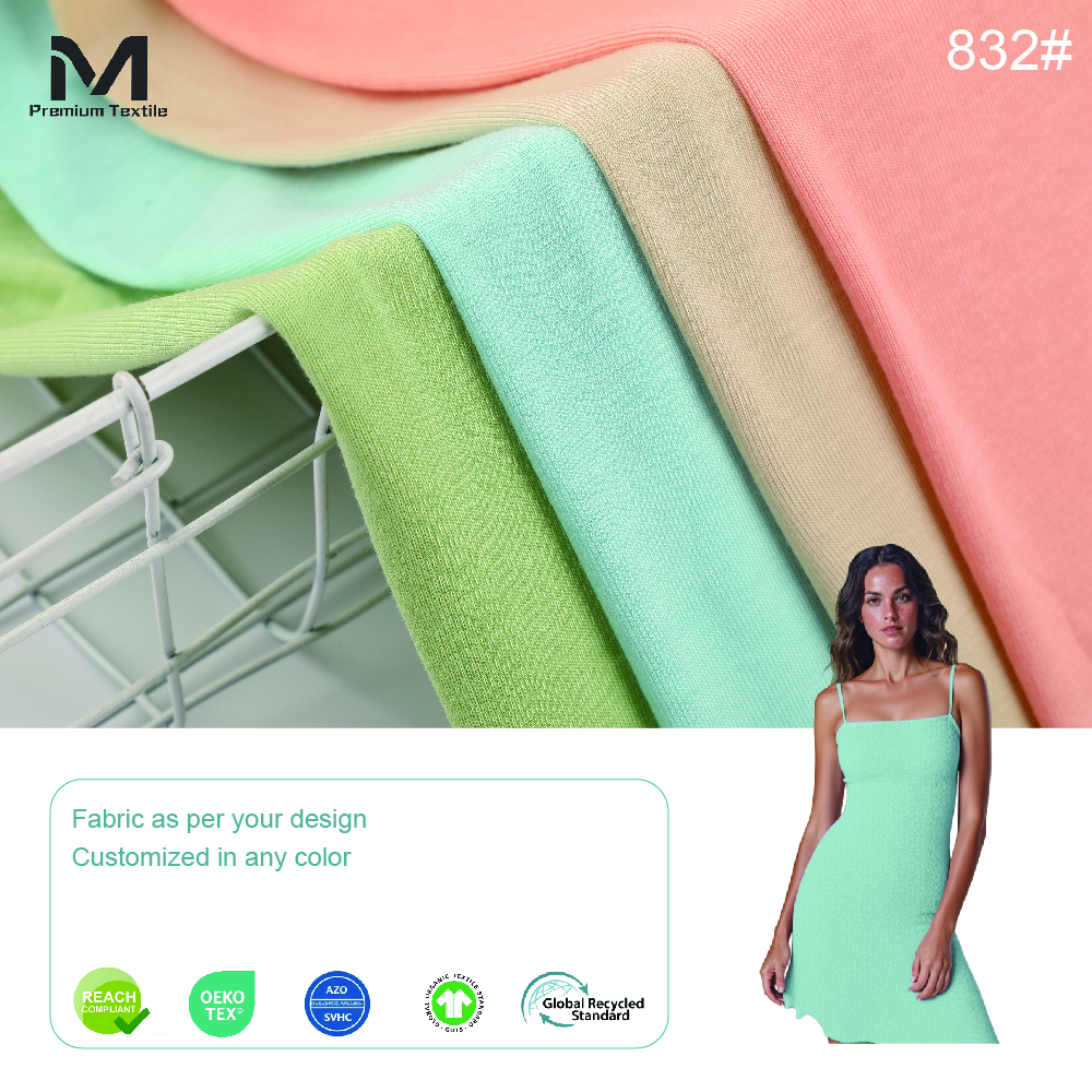 In Stock OEKO-TEX Durable Cotton Knit Fabric For Comfortable Eco-Friendly Sleepwear And Skin-Friendly Elegant Design 832#