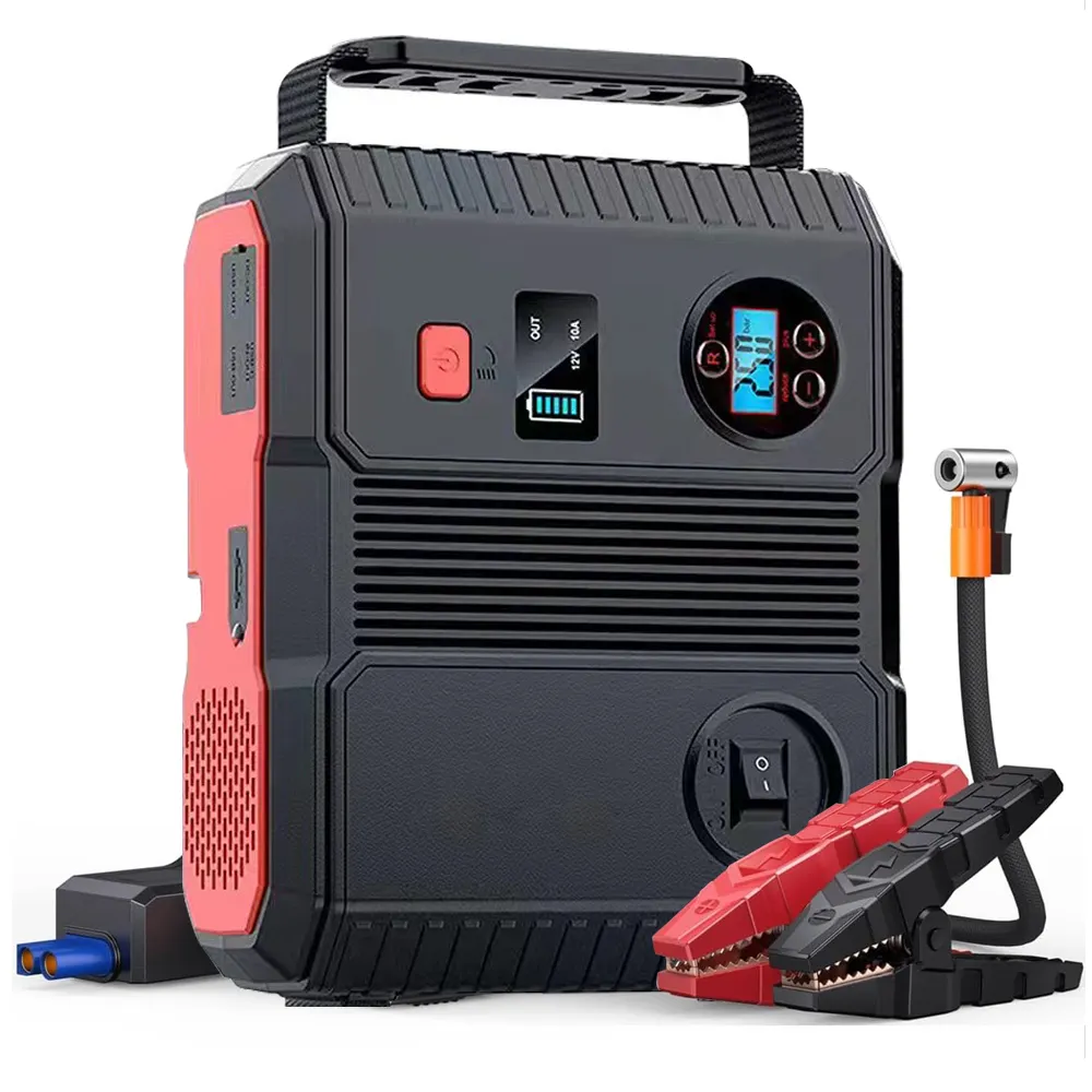 24000mAh di động nhảy khởi động với máy nén khí 3000A ngân hàng điện lốp Inflator bơm 12V bắt đầu thiết bị xe Booster