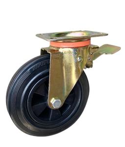 HM2202 Factory Directly 3/4/5/6/8 Zoll Schwarz gummi Schwenkbares Stahl rollen rad für Abfall behälter Container Mülleimer Mülleimer - Product Image 4