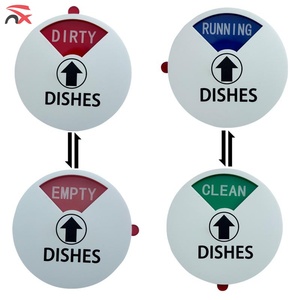 Cusyom vente en gros acrylique clair toilette salle de bain bureau rond <span class=keywords><strong>lave</strong></span>-<span class=keywords><strong>vaisselle</strong></span> aimant propre signe sale - Product Image 1