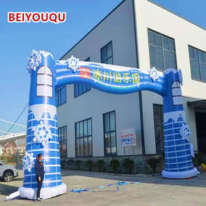 Fábrica personalizada de alta calidad hinchable <span class=keywords><strong>hielo</strong></span> y nieve mundo castillo inflable arco con puerta - Product Image 3