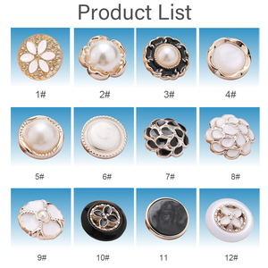 Người Phụ Nữ Ưa Thích Trang Trí Chân Pha Lê Rhinestone Vàng Nhựa Ngọc Trai Nút Cho Quần Áo Mạ Kỹ Thuật Phụ Kiện Thời Trang - Product Image 2