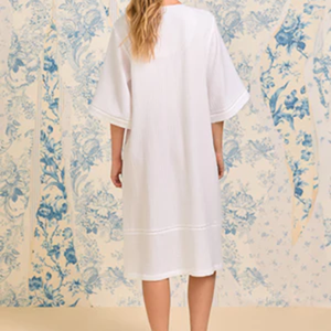 Robe décontractée musulmane ODM style abaya en polyester à col en V, manches courtes, coupe ample, pour toutes les saisons et le quotidien - Product Image 3
