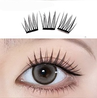 Cils artificiels BQI fins et légers en vinyle sans colle avec racines transparentes et aspect naturel