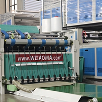 Machine automatique de découpe et de couture de sacs tissés en PP avec système de découpe à chaud pour une production de sacs de riz, d'aliments pour animaux et d'engrais à haute productivité