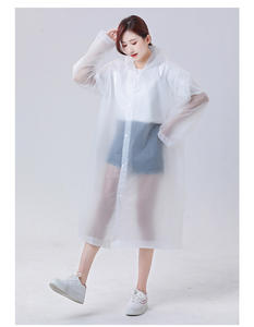 Poncho de lluvia <span class=keywords><strong>impermeable</strong></span> con capucha <span class=keywords><strong>impermeable</strong></span> largo transparente para adultos hombres y mujeres ropa de lluvia reutilizable EVA Unisex Camping evento al aire libre - Product Image 2