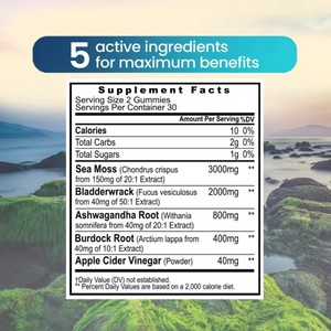 Gummies de mousse de mer irlandaise à marque privée avec BLADDERWRACK, BURDOCK ROOT, ASHWAGANDA, <span class=keywords><strong>cidre</strong></span> de pomme - Product Image 2
