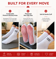 Chaussettes de Pilates personnalisées avec logo, confortables, antidérapantes, bordure festonnée, antidérapantes, pour yoga et barre