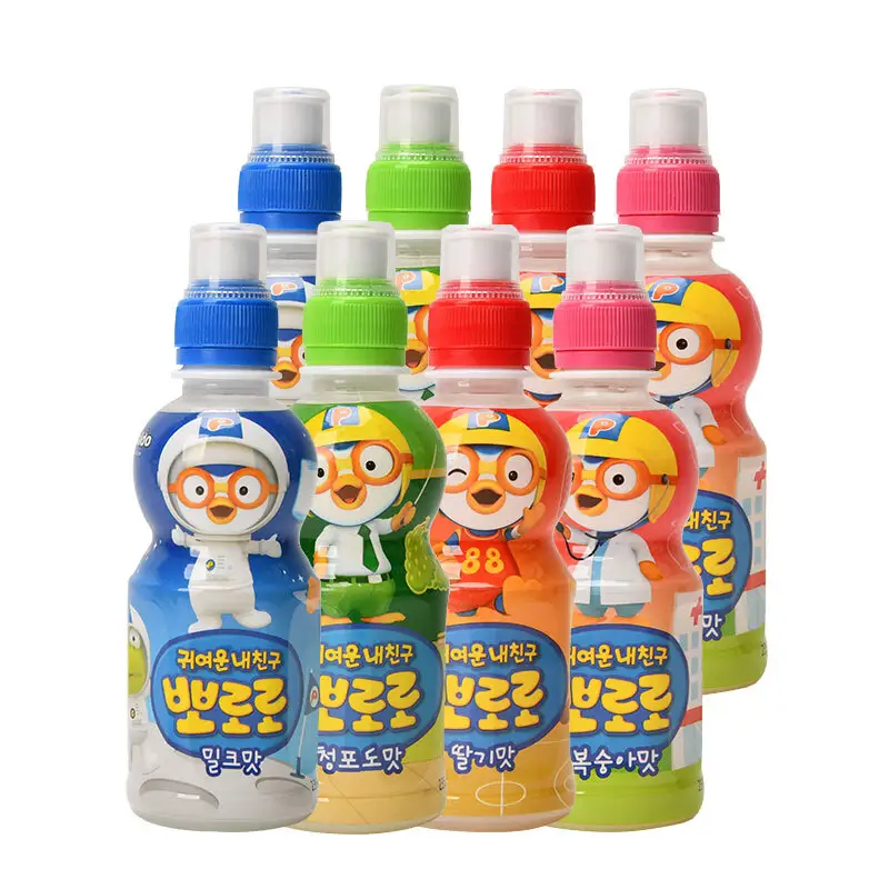 Kore Pororo suyu içecek 235ML çilek yabanmersini üzüm Mango süt meyveli içecek çocuk egzotik içecek