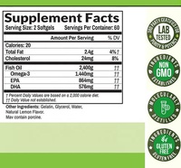 Gélules d'huile de poisson oméga-3 DHA EPA de qualité supérieure pour la santé cérébrale - Usage adulte EPA18%/DHA12% Naturel Certifié NSF