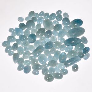 Piedras preciosas sueltas de Aguamarina natural para joyería, piedras preciosas de cabujón sueltas, gemas de cabujón al por mayor - Product Image 4