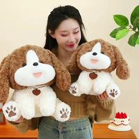 Peluche chien mignon à grandes oreilles, super douce, avec motif brodé, pour soulager le stress et apaiser bébé