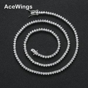 BC185 Cadena de Eslabones Clásica de Latón con 3 Puntas y Circonitas Cúbicas de 2.5mm, Chapada en <span class=keywords><strong>Plata</strong></span>/Oro, Collar para <span class=keywords><strong>Mujer</strong></span>, Regalo de Aniversario de Bodas - Product Image 1