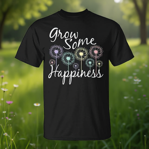 Camiseta Grow Some Happiness con diseño de frases botánicas de jardín, unisex, talla para adultos - Product Image 3