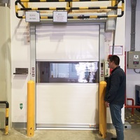 Porte rapide à enroulement pour salle blanche, design moderne, avec rail de sécurité, coupe-vent, ouverture automatique, en PVC, pour entrepôt, à démarrage rapide