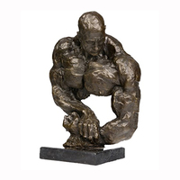 Prix des sculptures de figurines en métal personnalisées pour la décoration de la maison, taille réelle, en cuivre, bronze, homme musclé, musculation