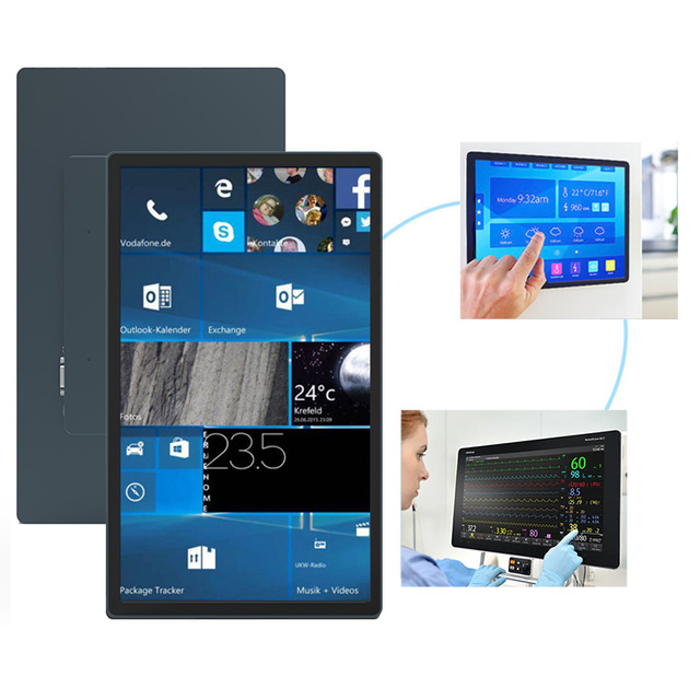New 15.6 Inch Wide Screen Wall Mounted Capacitive Touch Screen LCD Monitor CE FCC Certified Business Series IP65 Waterproof