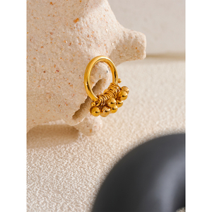 Jinyou 625 jinyou roads מתכת משובצת חרוזים עגולים 18 קראט זהב pvd pvd מצופה מרקם תכשיטים אישית - Product Image 4