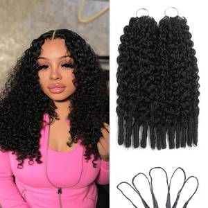 <span class=keywords><strong>Cheveux</strong></span> humains 100% naturels pré-séparés pour crochet, non traités, Miracle Knots, bouclés birmanes, pré-bouclés pour crochet - Product Image 1