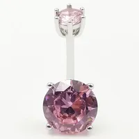 Fabricant en gros de bijoux de piercing corporel : Anneau de nombril en argent sterling S925, style européen, avec zircone en forme de petite goutte d'eau