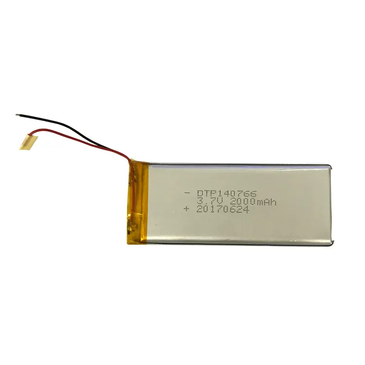 リチウムポリマー充電式バッテリー3.7v DTP140766 3.7V 2000mAhデジタルリポバッテリー工場で供給