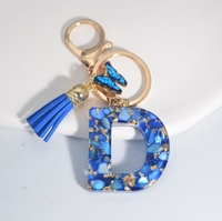 Porte-clés porte-clés mignon en résine avec lettres initiales de l'alphabet pour femmes et filles Porte-clés sac à dos avec pendentif suspendu pour voiture