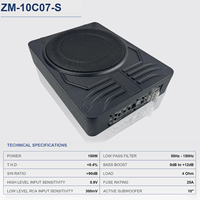 Subwoofer actif Zeming 10 pouces sous siège, fonction de surpression des basses réglable, basses profondes puissantes pour l'audio automobile, vente en gros pour les magasins.