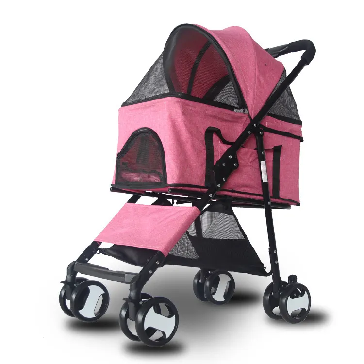 Groothandel 2 In 1 Designer Afneembare Jogger 4 Wielen Hond Carrier Outdoor Dierbenodigdheden Kleine En Medium Dubbele Huisdier Wandelwagen